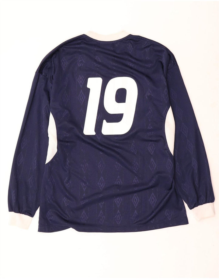 Męski graficzny top Umbro z długim rękawem XL, granatowy, geometryczny poliester