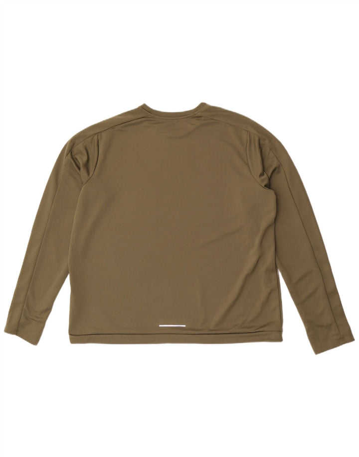 Męska koszulka Nike Dri Fit z długim rękawem, XL, khaki, poliester