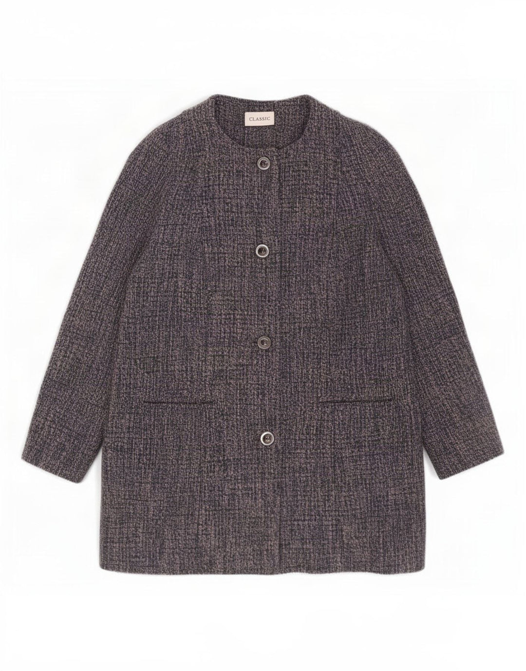 Klasyczny płaszcz damski Marks & Spencer UK 18 XL, niebieski, nakrapiany poliester