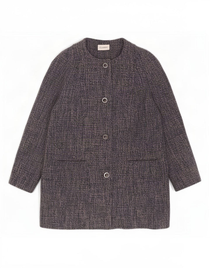 Klasyczny płaszcz damski Marks & Spencer UK 18 XL, niebieski, nakrapiany poliester