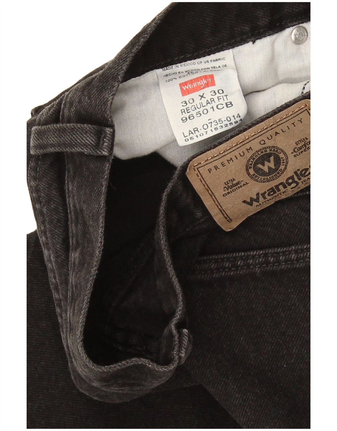 Męskie jeansy Wrangler o prostym kroju W30 L30, czarne, bawełniane