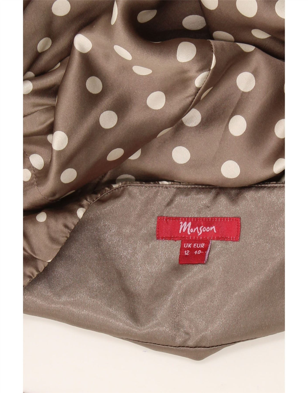 MONSOON Womens Halter Dress UK 12 Medium Grey Polka Dot Silk