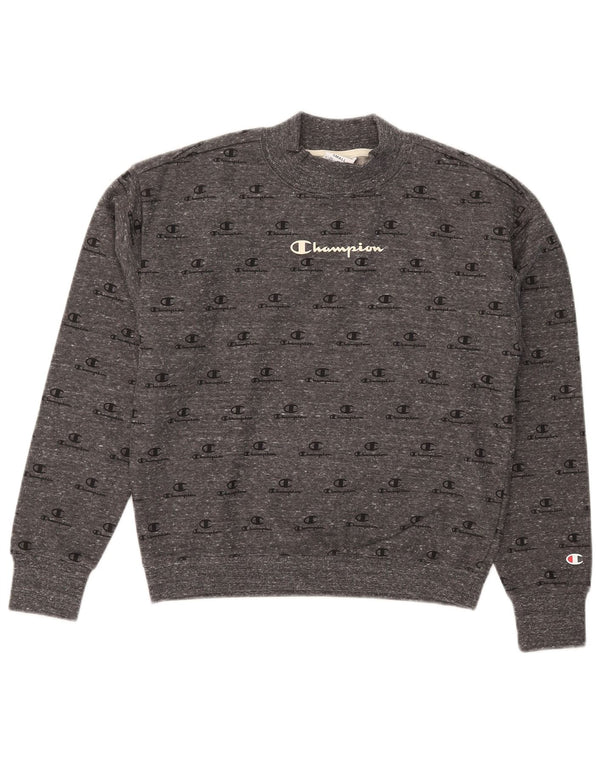 Damska bluza Champion Graphic Crop Sweatshirt UK 10 Small Grey Flecked