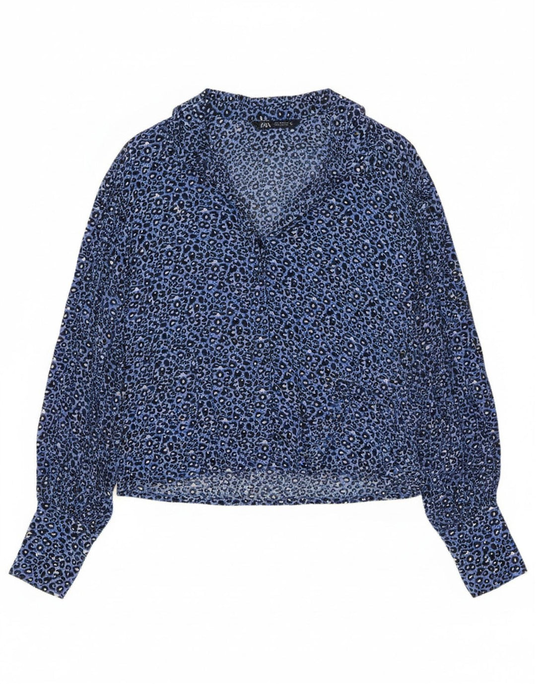 Koszula damska Zara UK 14 Średni niebieski z nadrukiem zwierzęcym