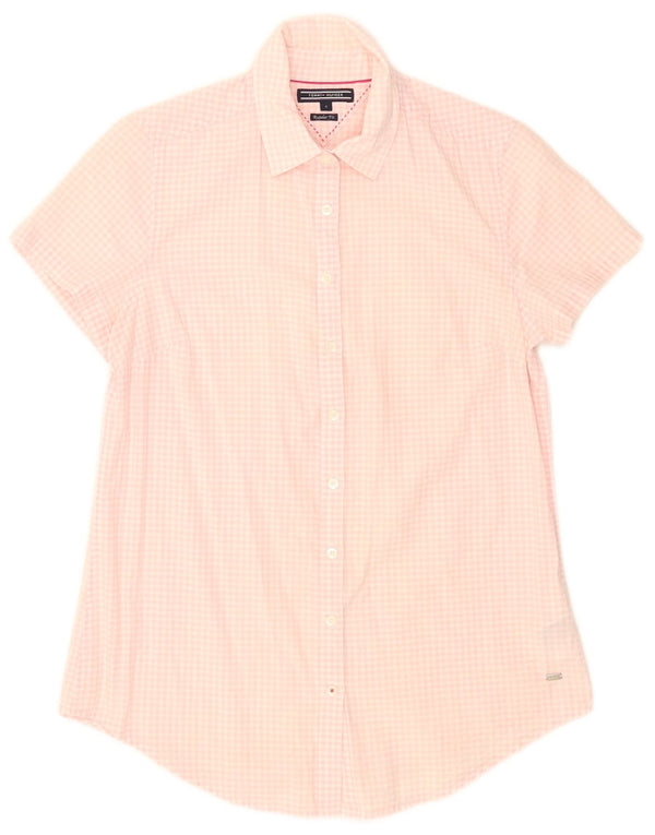 Damska koszula z krótkim rękawem Tommy Hilfiger US 4 Small Pink Gingham
