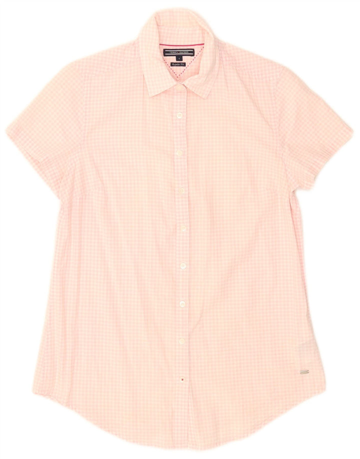 Damska koszula z krótkim rękawem Tommy Hilfiger US 4 Small Pink Gingham