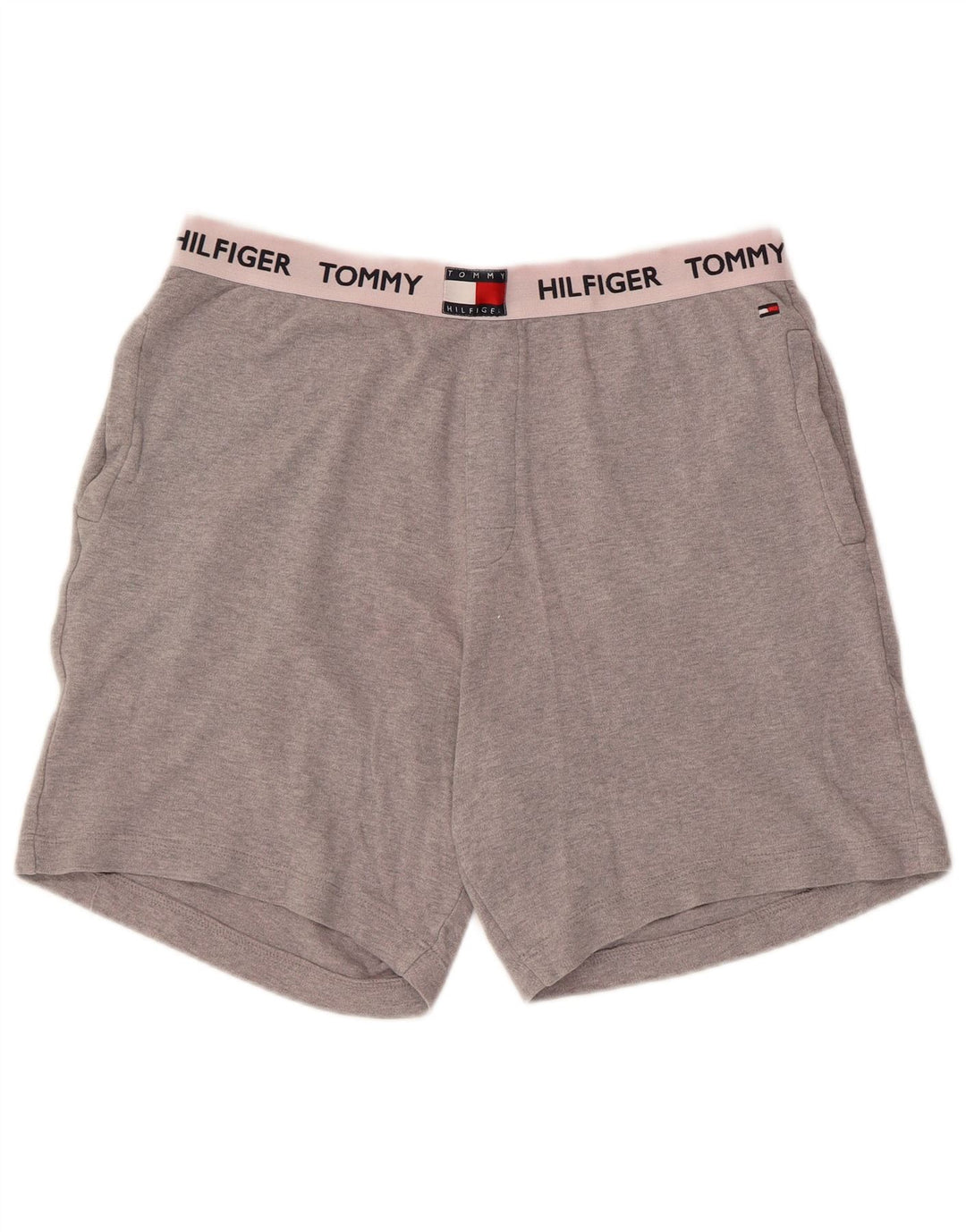 Męskie spodenki sportowe Tommy Hilfiger z grafiką, średnioszare, bawełniane