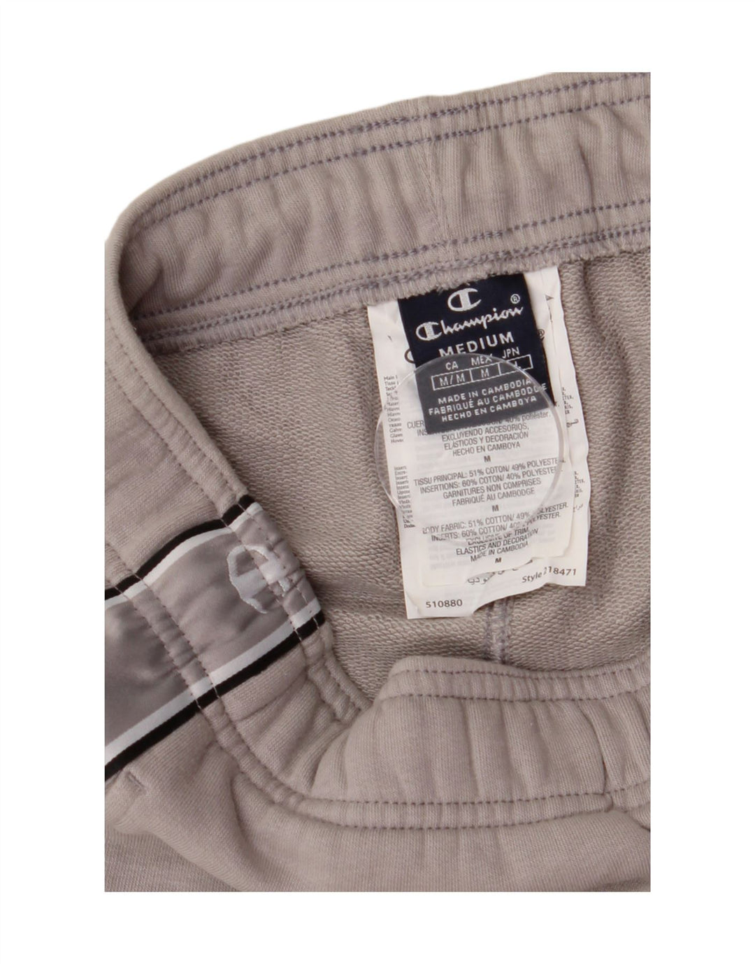 Męskie spodenki sportowe Champion Graphic, średnioszare, bawełniane