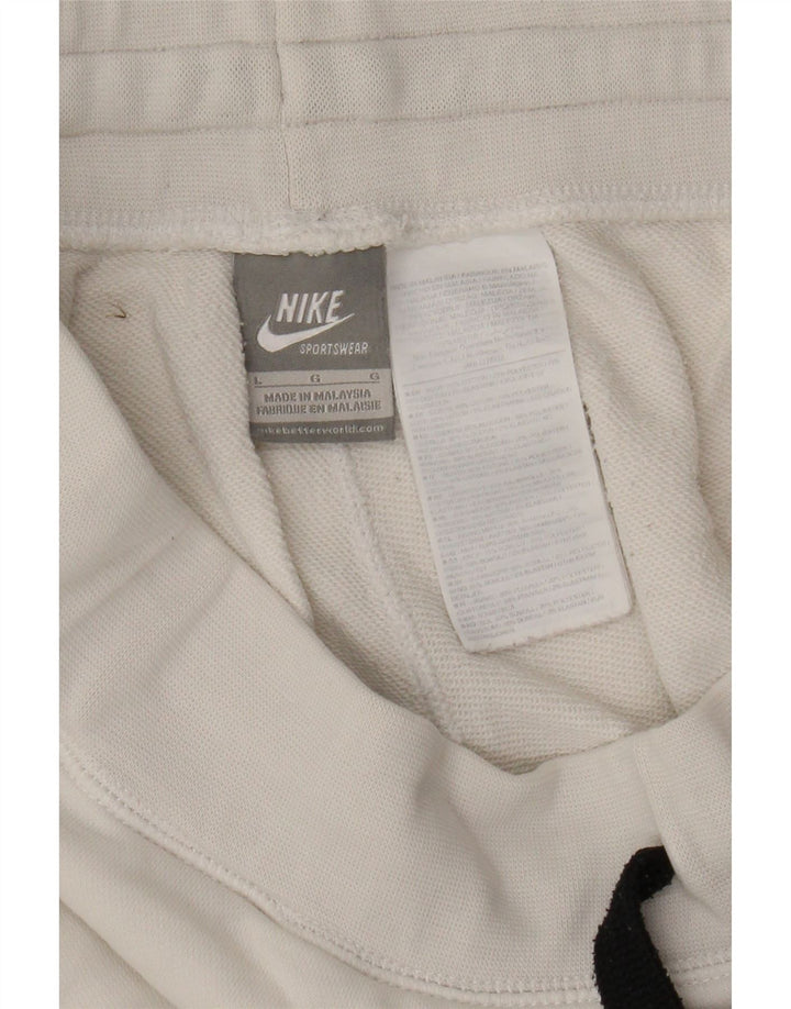 Męskie spodenki sportowe Nike z grafiką, duże, złamanej bieli, bawełniane