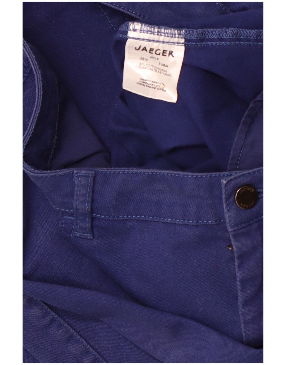 JAEGER Damskie jeansy slim z wysokim stanem UK 16 Large W36 L31 Niebieskie bawełniane