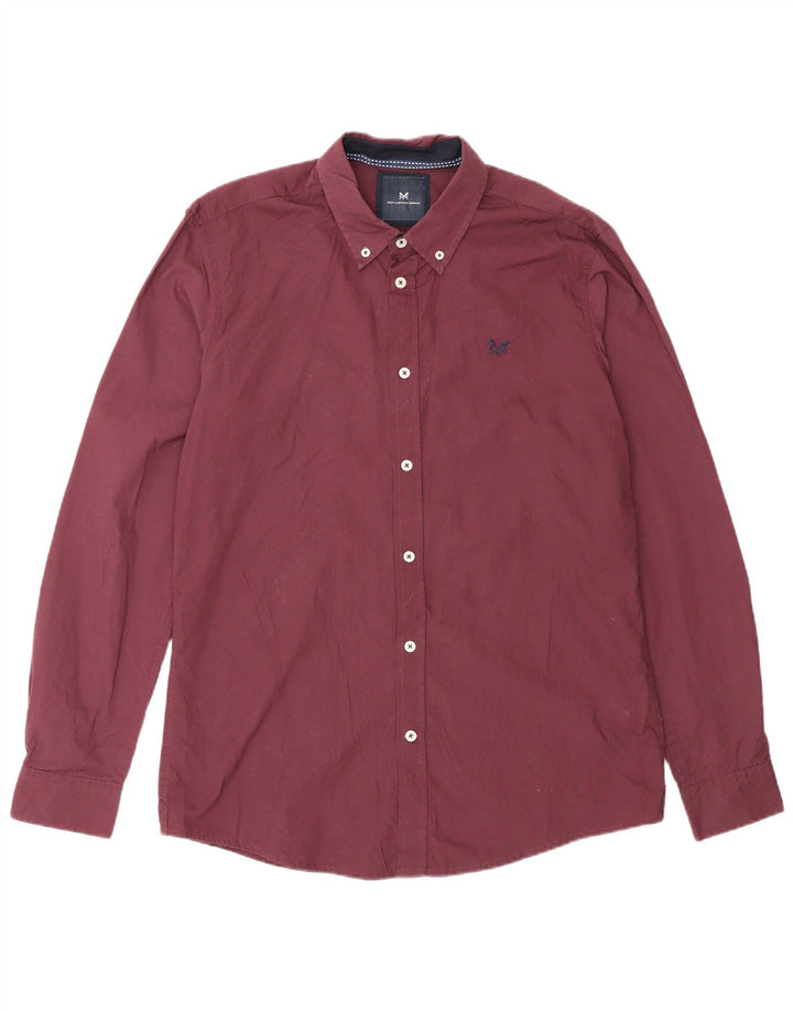 Crew Clothing Męska koszula o dopasowanym kroju, w kolorze średniego burgunda, w cętki