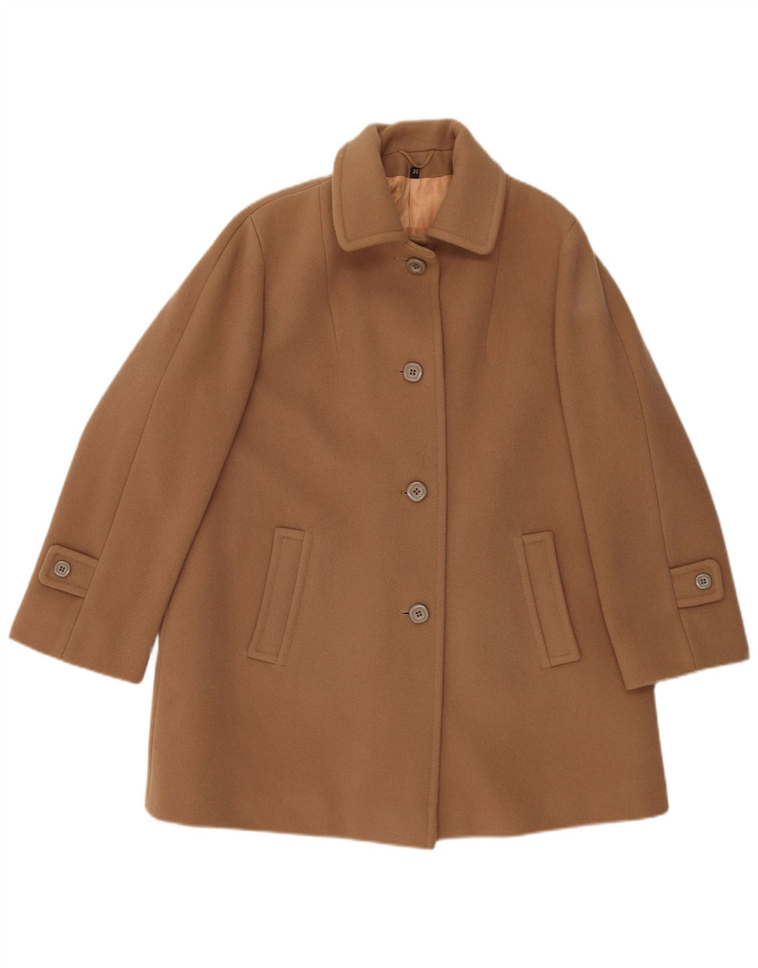 Płaszcz damski LAMPERT UK 20 2XL Brązowa wełna owcza