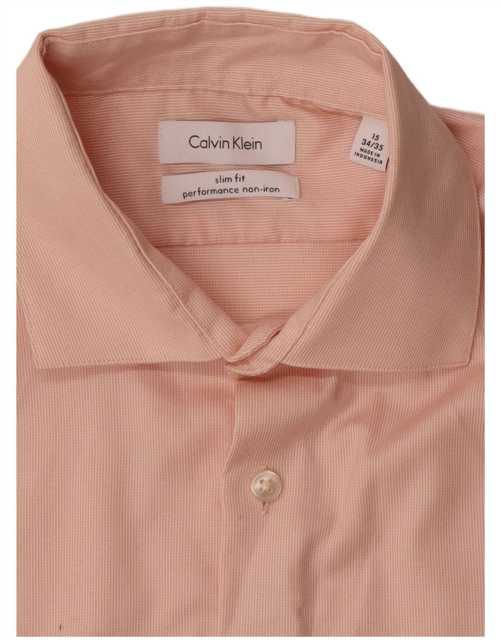 Koszula męska CALVIN KLEIN o dopasowanym kroju, rozmiar 15, średni, różowy, bawełniany