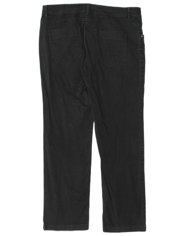 Męskie proste spodnie codzienne Benetton IT 48 Medium W34 L28 Czarna bawełna