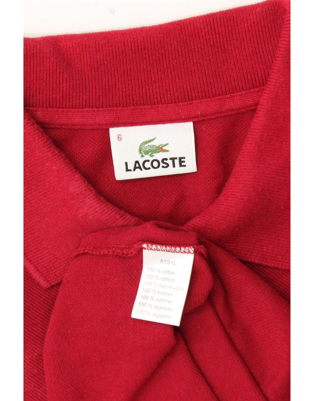 Męska koszulka polo LACOSTE, rozmiar 6 XL, czerwona, bawełniana