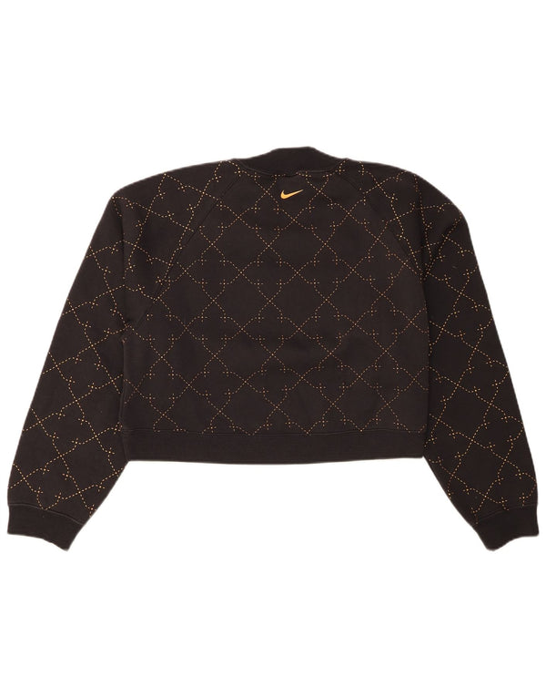 Damski sweter Nike Therma-Fit Crop UK 6 XS w kolorze czarnym, geometrycznym