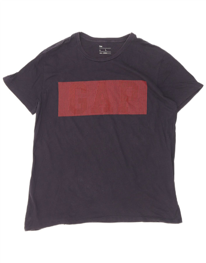 Męski T-shirt z grafiką Gap, duży, granatowy, bawełniany