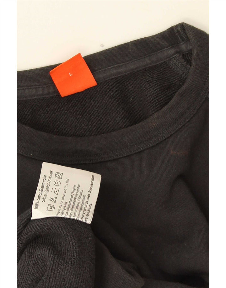 Męski top z grafiką Hugo Boss z długim rękawem, duży, szary, bawełniany