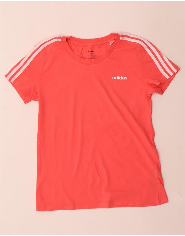 Damska koszulka Adidas Top UK 12/14 Średnia czerwona bawełna