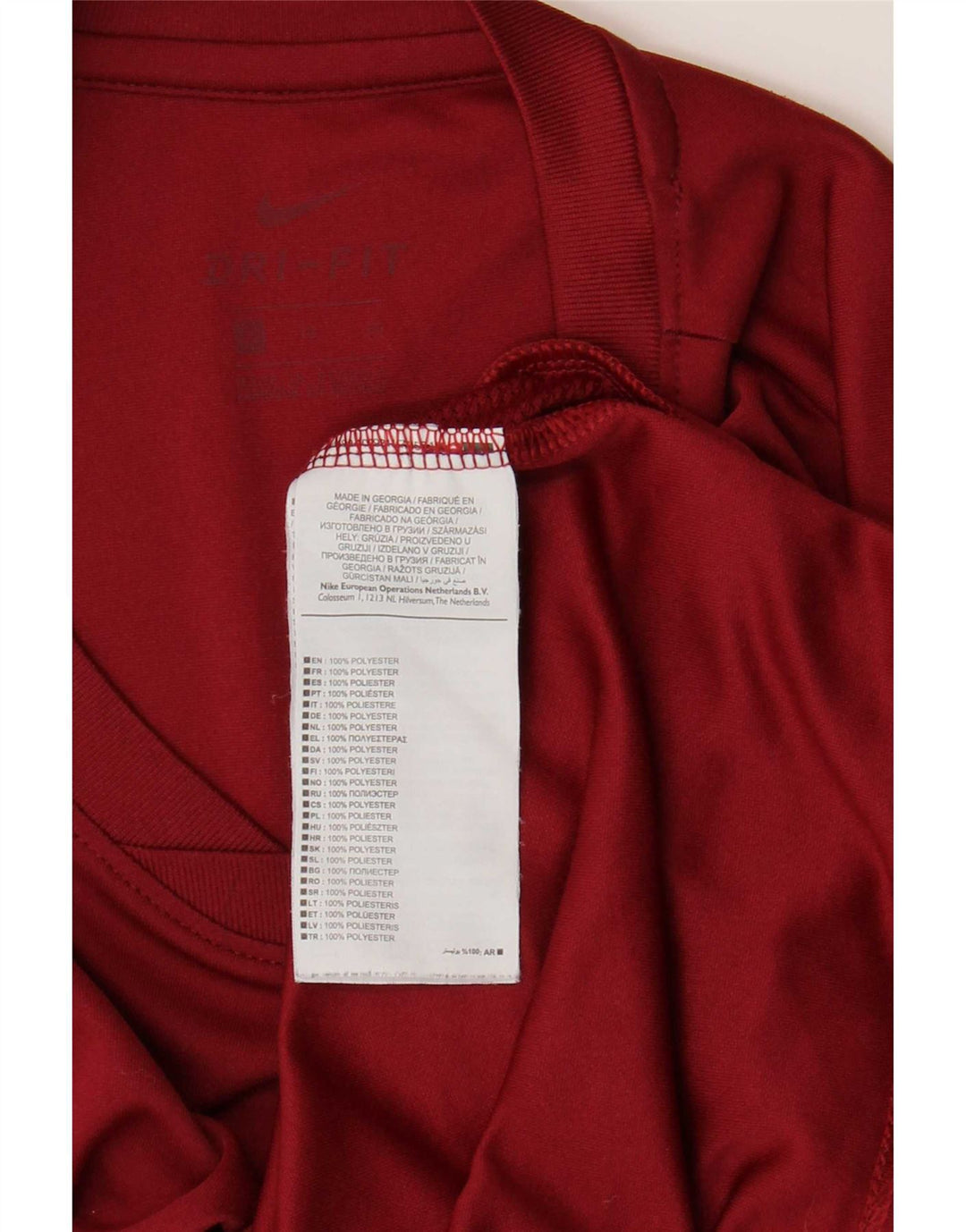 Męski T-shirt Nike Dri Fit Top XL Burgundowy poliester
