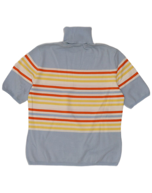 Damski sweter Tommy Hilfiger z wywijanym dekoltem UK 14, duże niebieskie paski