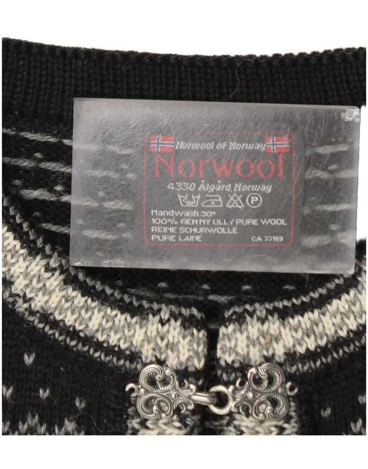 Sweter męski Norwool Średni czarny Fair Isle New Wool