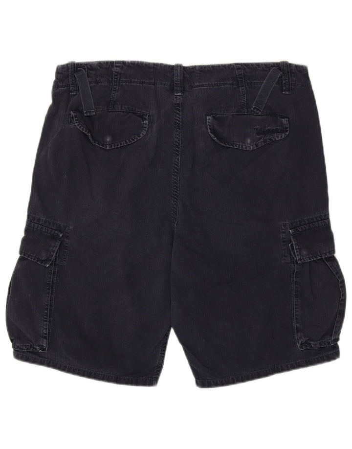 Męskie spodenki cargo w stylu vintage W33 Średni granatowy, bawełniany