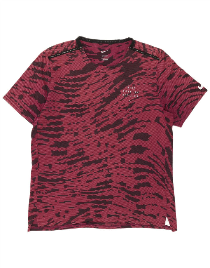 Męski T-shirt Nike Dri Fit, duży, bordowy, poliestrowy Tie Dye