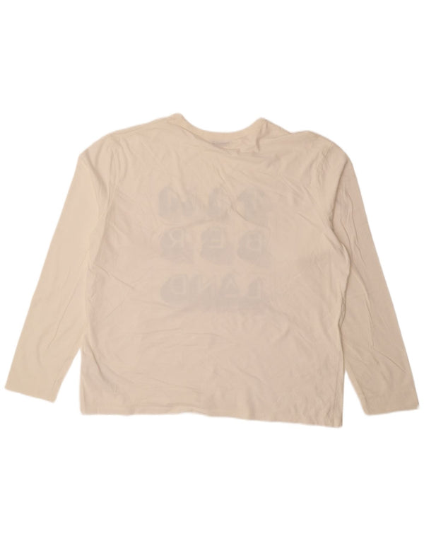 Męski graficzny top TIMBERLAND z długim rękawem XL w kolorze złamanej bieli, bawełniany