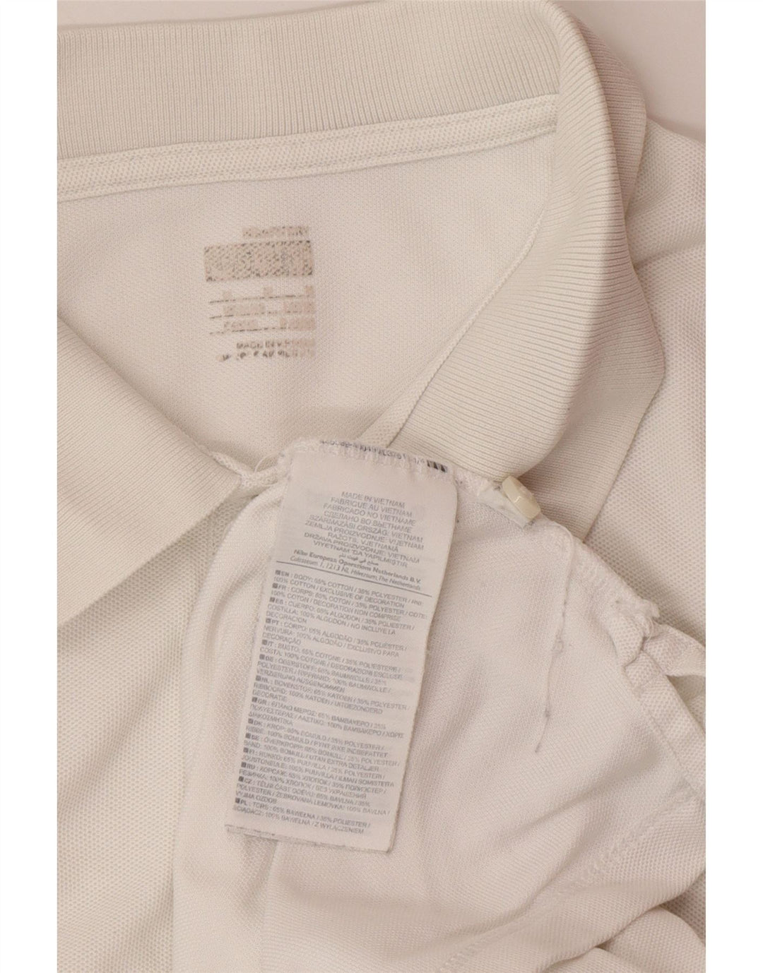 Męska koszulka polo NIKE, średnia, biała, bawełniana