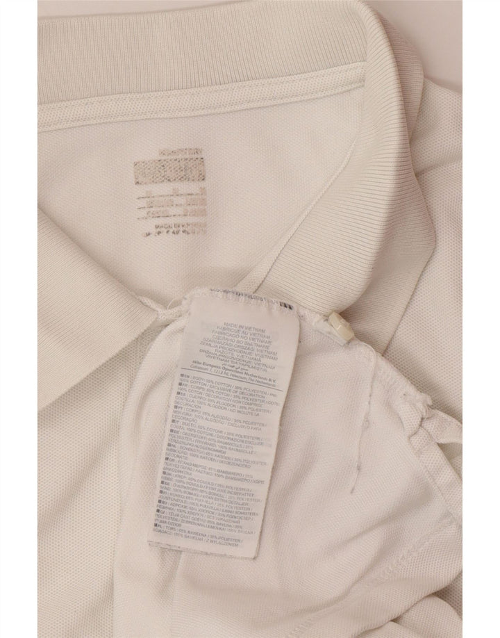 Męska koszulka polo NIKE, średnia, biała, bawełniana