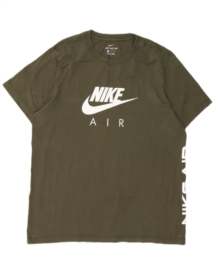 Męski T-shirt z grafiką Nike, XL, zielony, bawełniany