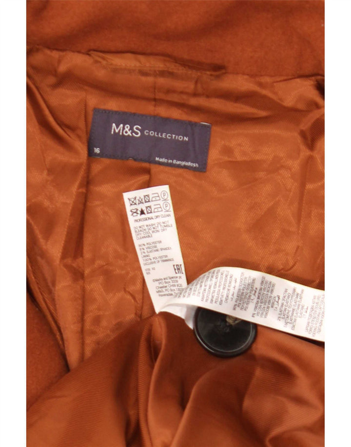 Marks & Spencer Płaszcz damski UK 16, duży, brązowy, poliester