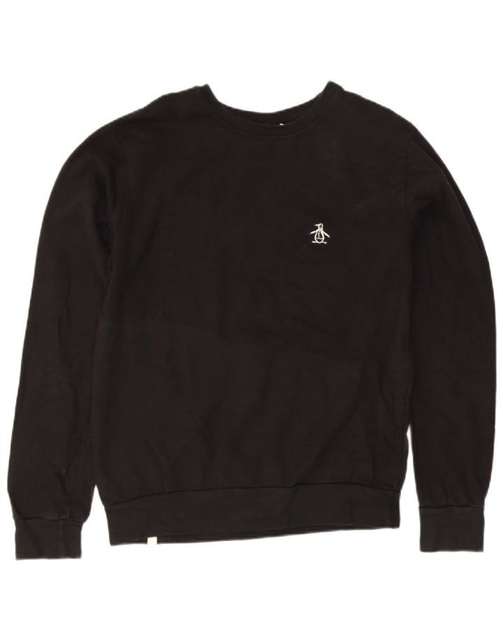 Męska bluza z kapturem Penguin, średnia czarna, bawełniana