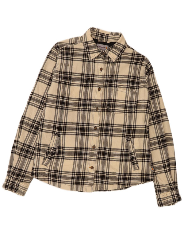 Damska koszula flanelowa Carhartt Lumberjack UK 6 XS, beżowa, bawełniana w kratkę