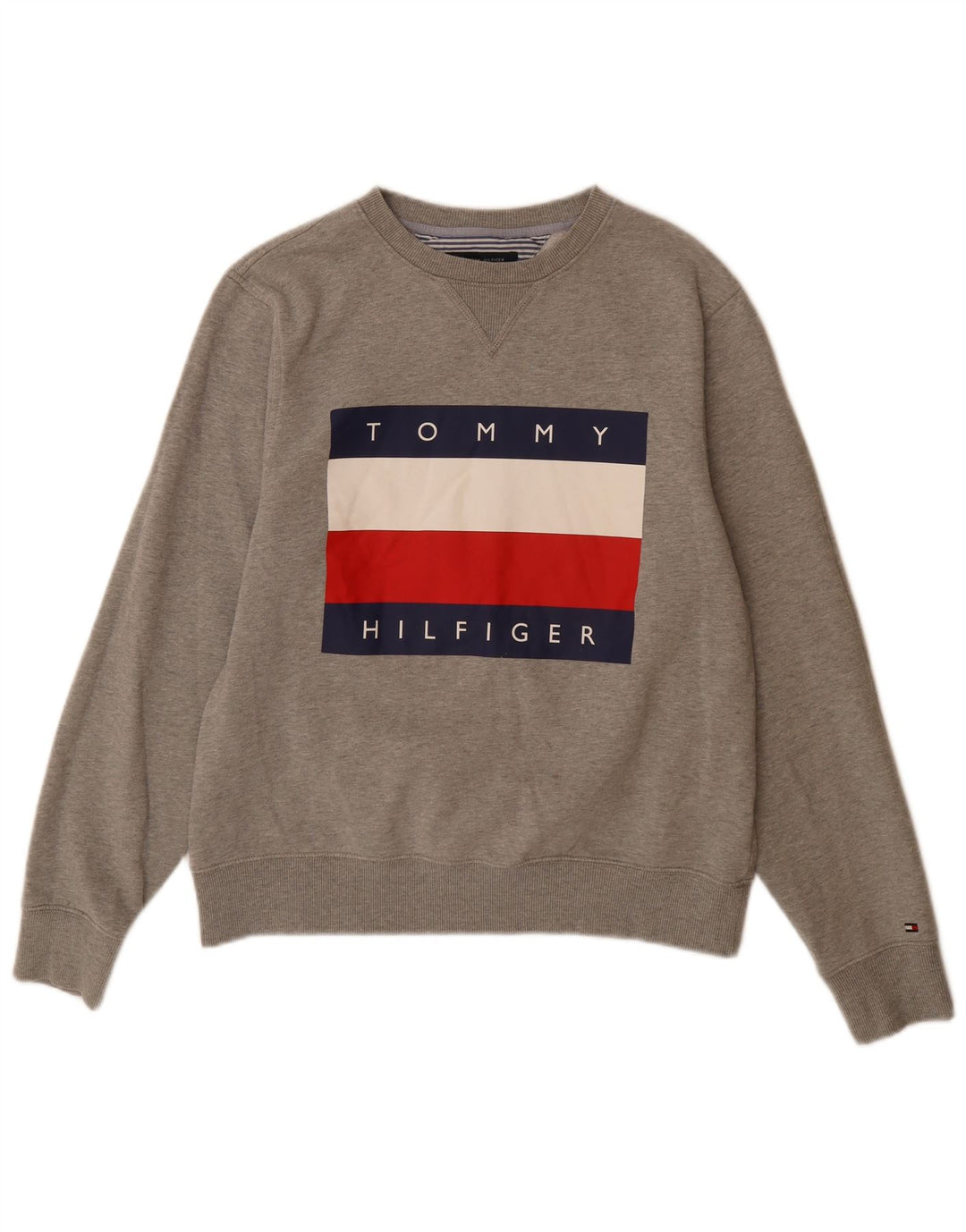 Damska bluza z grafiką TOMMY HILFIGER UK 14, średnia szara bawełna