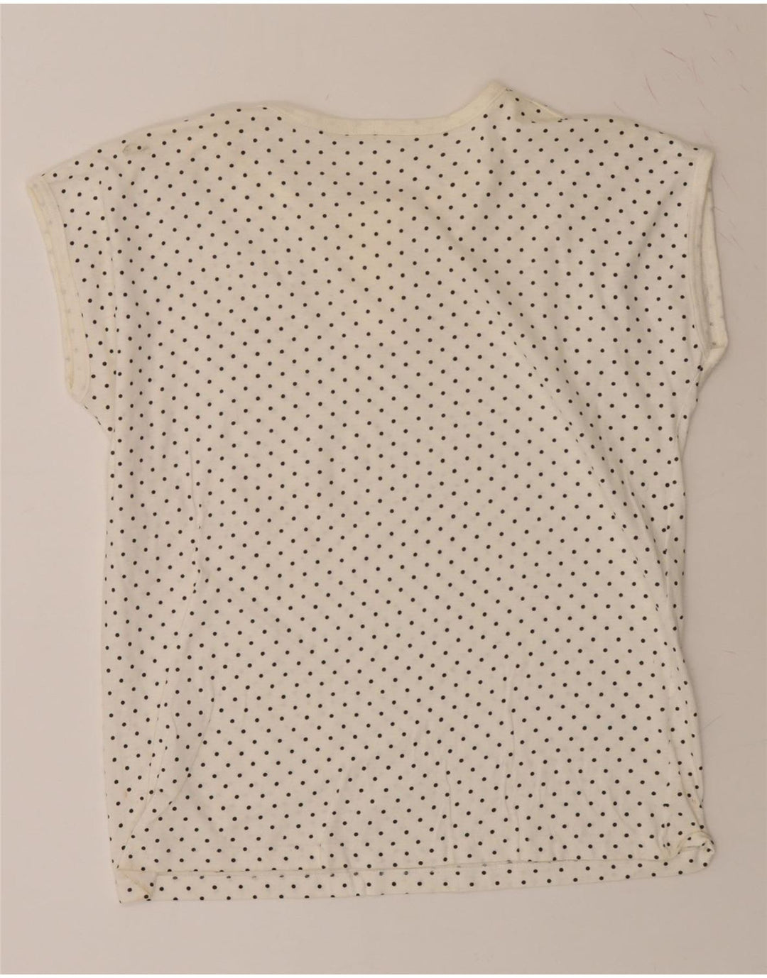 VINTAGE Womens Blouse Top UK 16 Large Off White Spotted Vintage Vintage and Second-Hand Vintage from Messina Hembry 