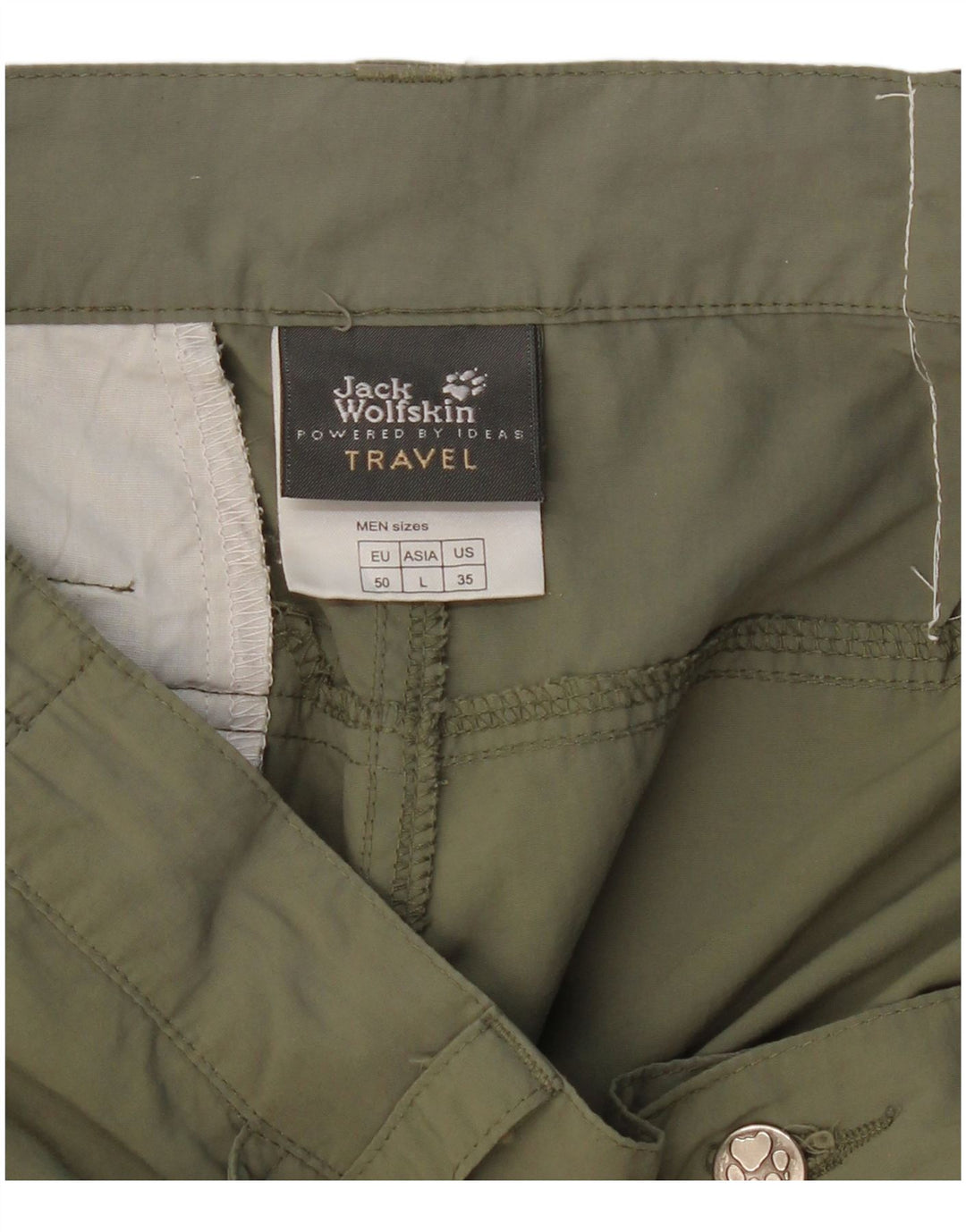 Męskie spodnie cargo JACK WOLFSKIN Travel Straight, duże W34 L30 Khaki