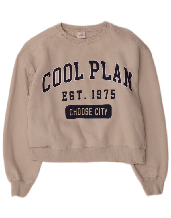 Bluza dziewczęca Zara Crop Graphic Jumper 13-14 lat Biała