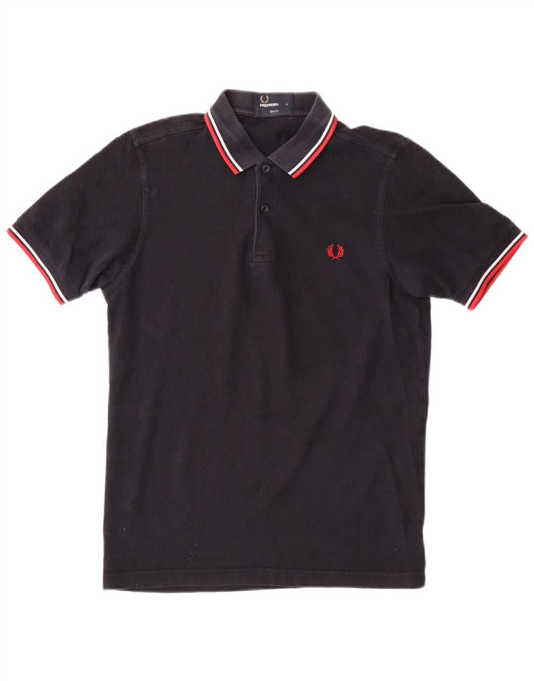 Męska koszulka polo o dopasowanym kroju Fred Perry, mała, czarna, bawełniana