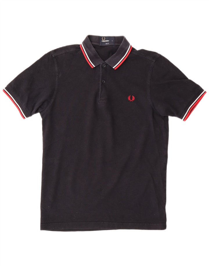 Męska koszulka polo o dopasowanym kroju Fred Perry, mała, czarna, bawełniana