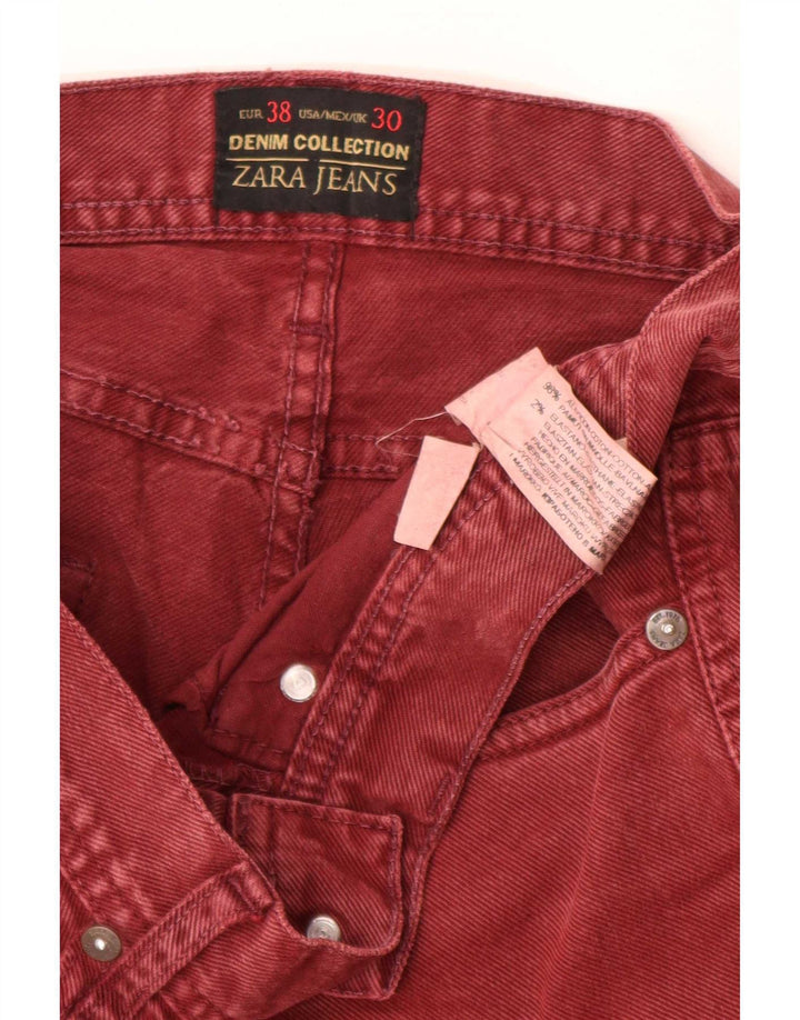 Męskie jeansy slim fit Zara EU 38 Small W30 L30 Czerwona bawełna