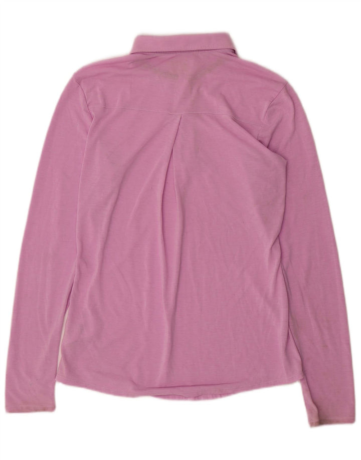 Damska koszulka polo Adidas z długim rękawem UK 10, mała, różowa, poliester