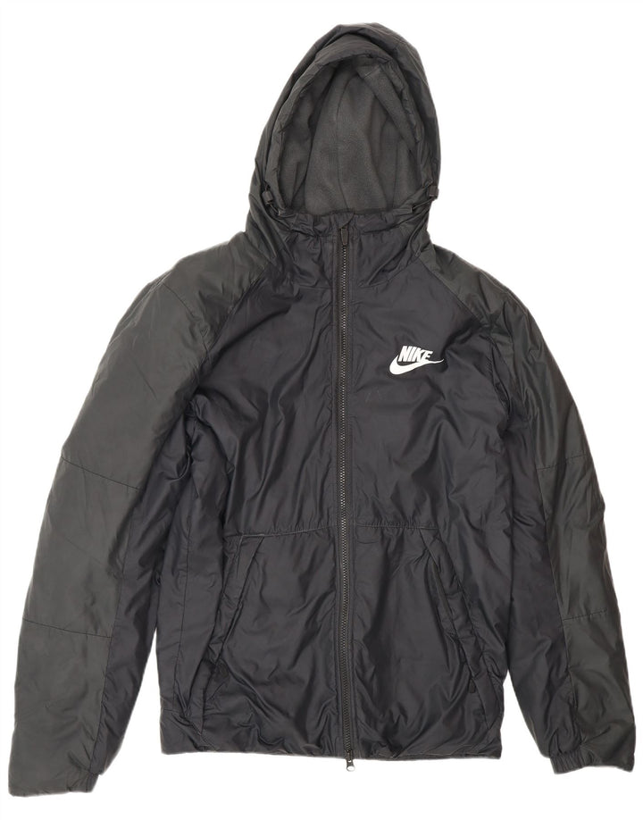 Męska kurtka wiatrówka z kapturem Nike UK 36, mała czarna, poliester