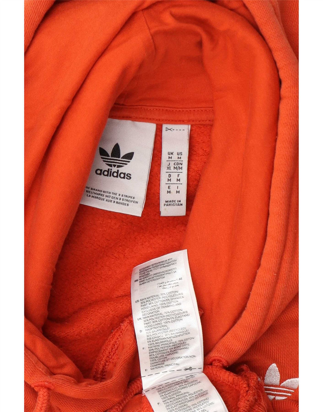 Adidas Męska bluza z kapturem, średnia, pomarańczowa, bawełniana