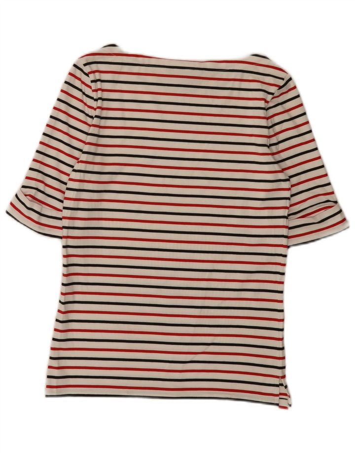Damski top Ralph Lauren z rękawem 3/4, UK 12, średnie białe paski