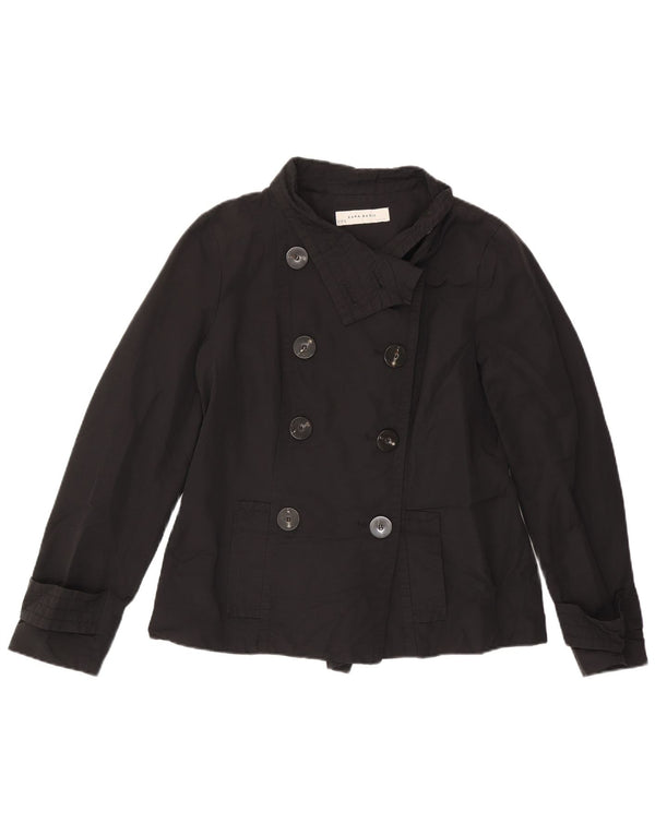 Krótki płaszcz damski Zara UK 18 XL, czarny, bawełniany
