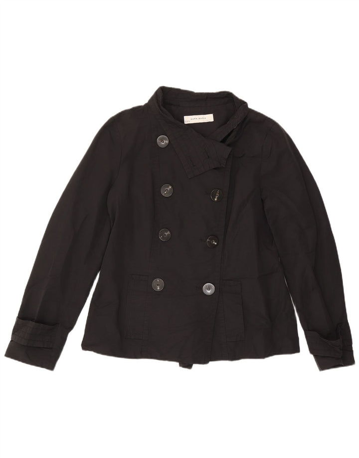 Krótki płaszcz damski Zara UK 18 XL, czarny, bawełniany