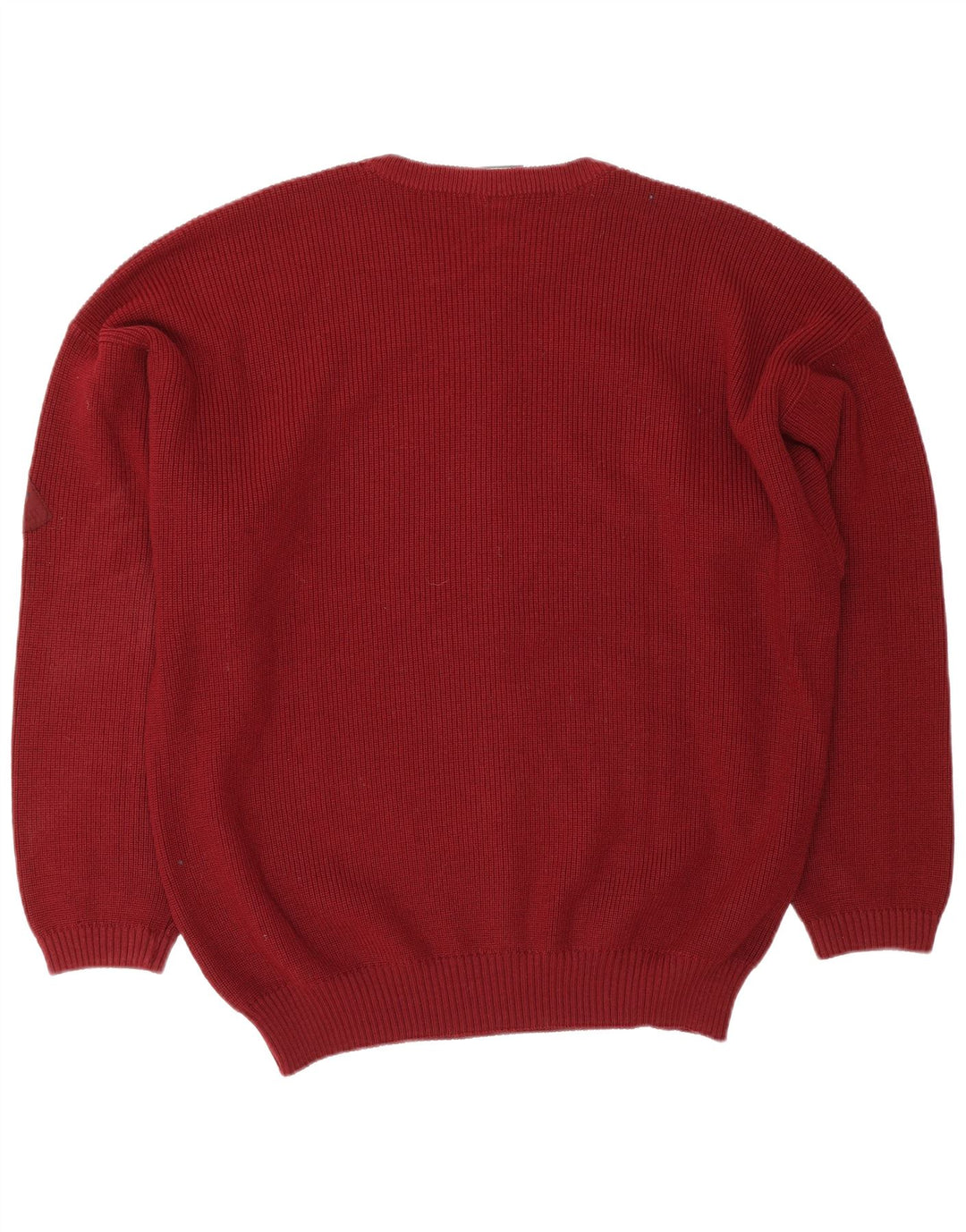 Męski sweter z okrągłym dekoltem North Pole XL, bordowa wełna