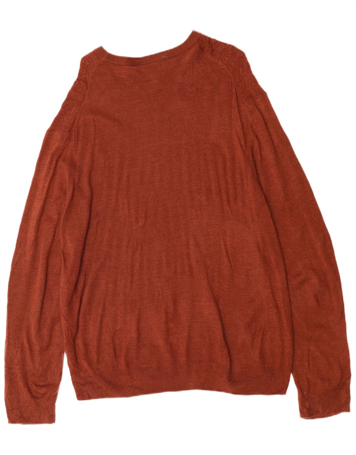 Męski sweter z dekoltem w łódkę DOCKERS XL, brązowy, akrylowy